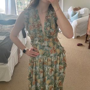 green floral dress